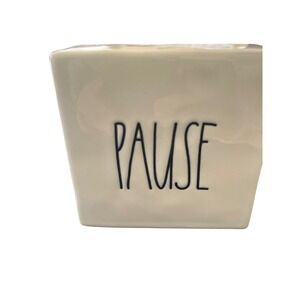 Rae Dunn Artisan Collection Pause Relax Decor White‎ Ceramic Block